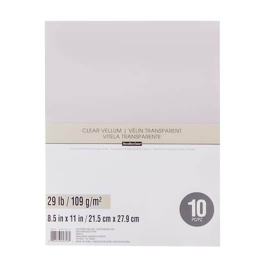 Clear 8 5 X 11 Vellum Paper By Recollections Michaels